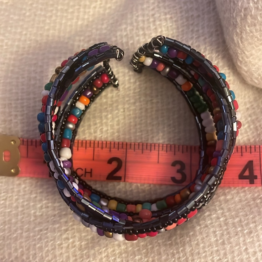 Multi Color Beaded Memorywire Bracelet - image 2